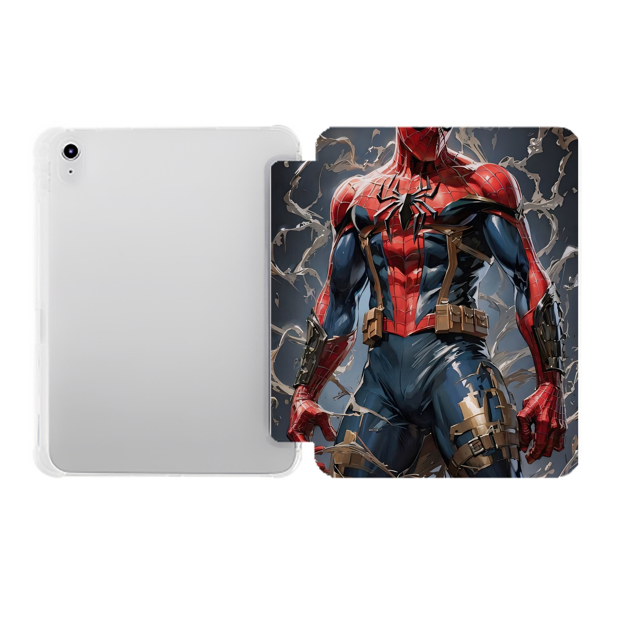 （画像用） Spider Man スパイダーマン IPad ケース ペン収納付き 三つ折りスタンド PUレザー×シリコン 対応機種9.5/10.5/10.9インチ